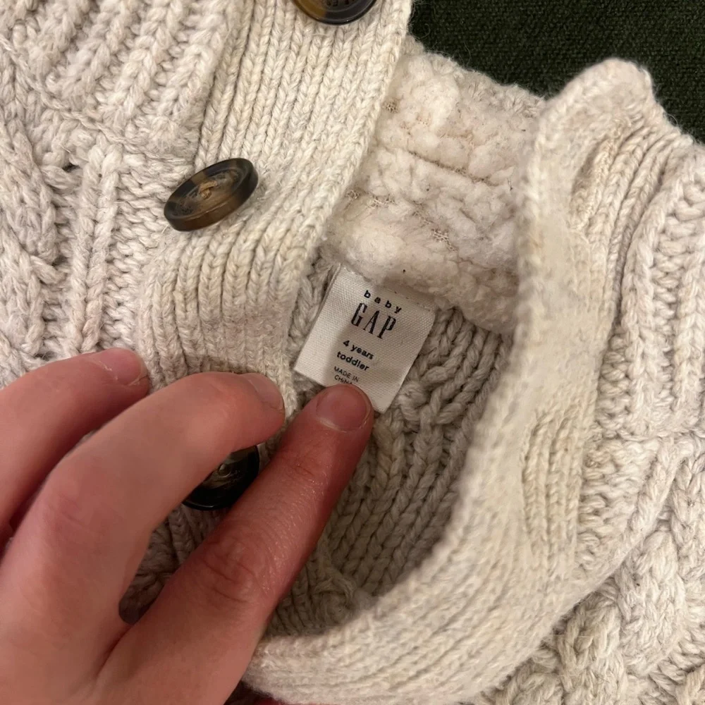 Baby GAP Toddler Beige Cable Knit Turtleneck Sweater